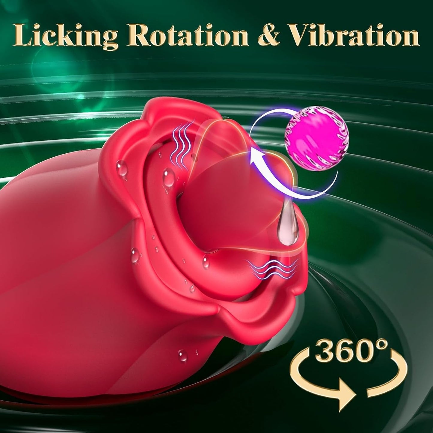 Vibrador de succión de rosa 3 en 1 TripletBloom