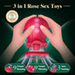 Vibrador de succión de rosa 3 en 1 TripletBloom