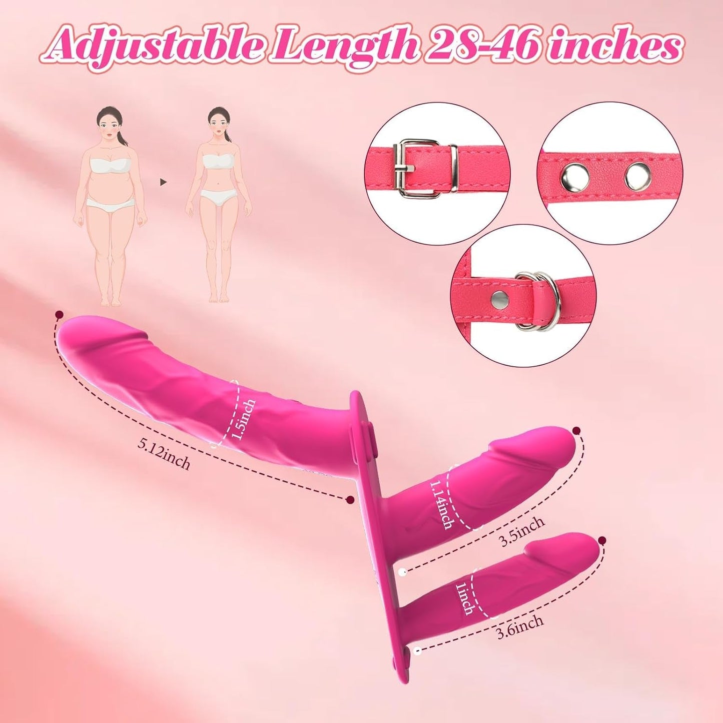 TripleThrill Vibrating Triple-Head Strap-On Dildo