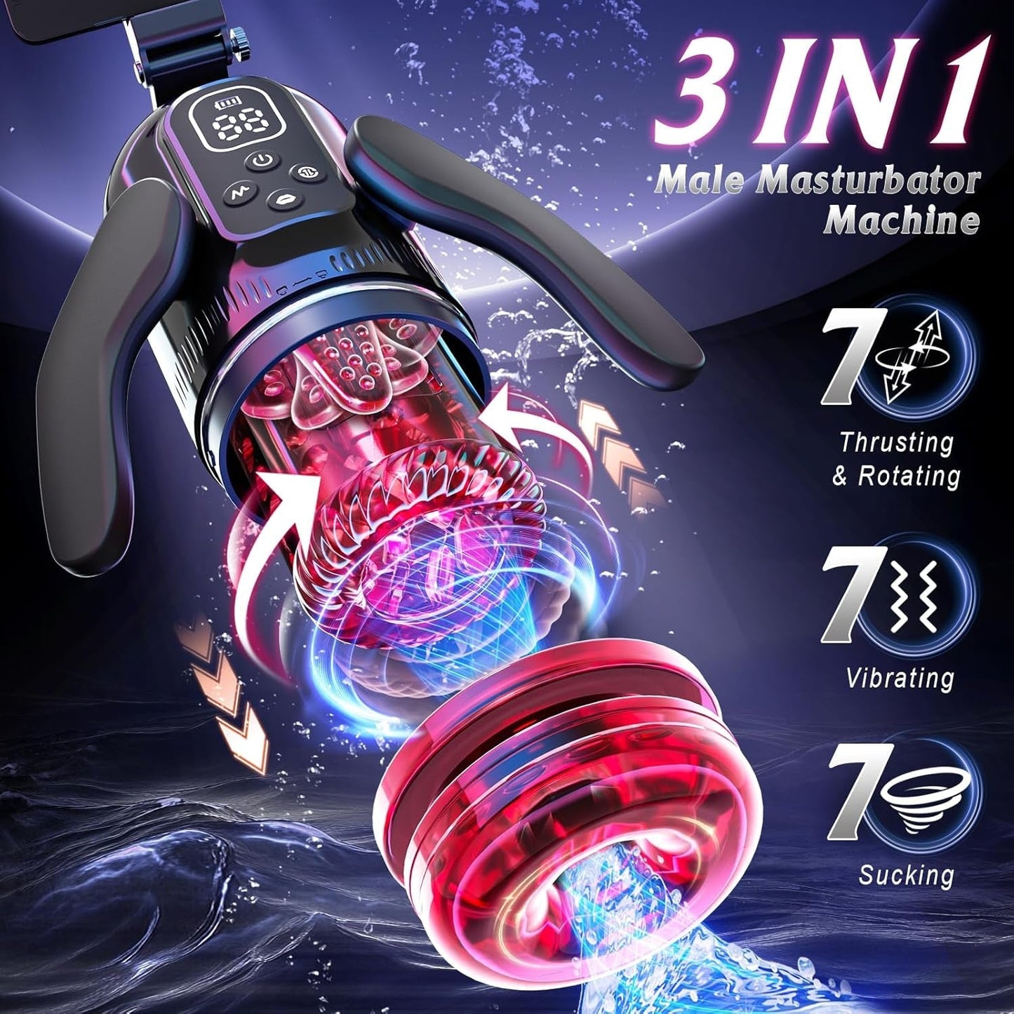 TripleTorque Auto Stroker 7 Thrust + 7 Suction Modes