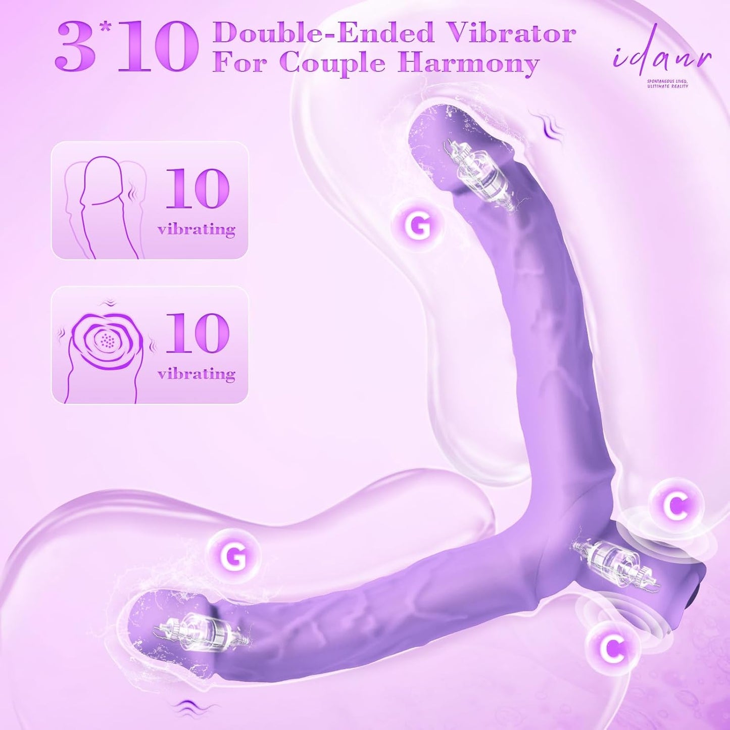 Vibrador doble dildo TriTease
