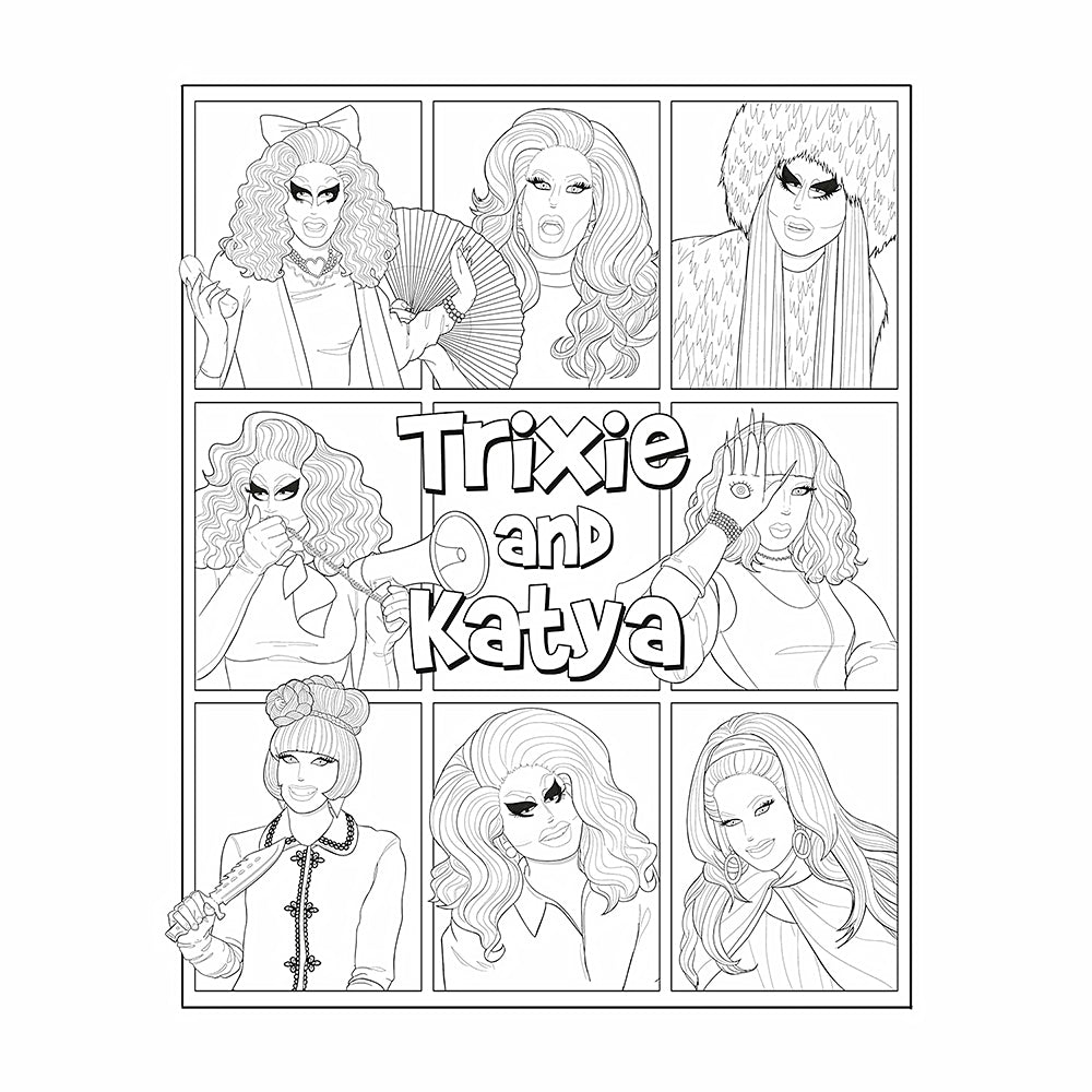 El libro oficial para colorear de Trixie y Katya