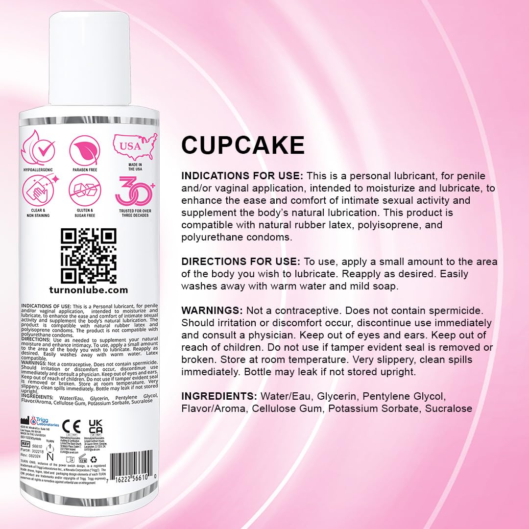 Lubricante a base de agua con sabor a pastelito