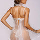 White Ruffled Mesh Lingerie Babydoll