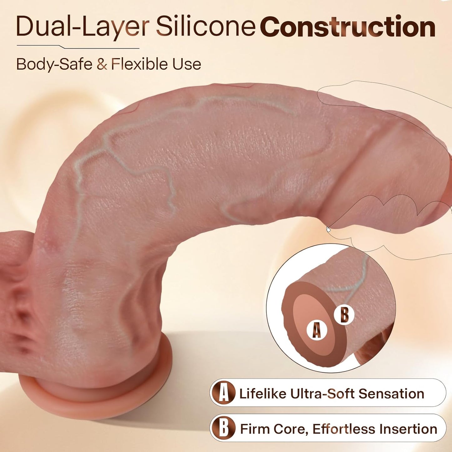 Dildo realista UncutKing XL con prepucio