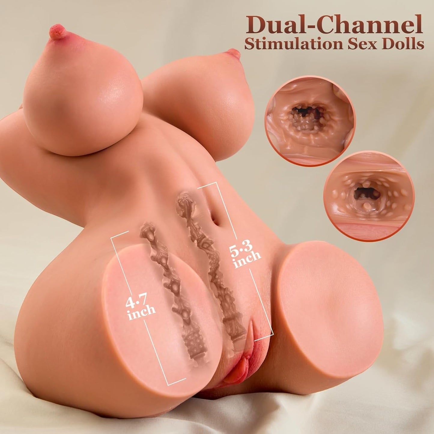 Torso de muñeca sexual realista VeloraCurve de TPE