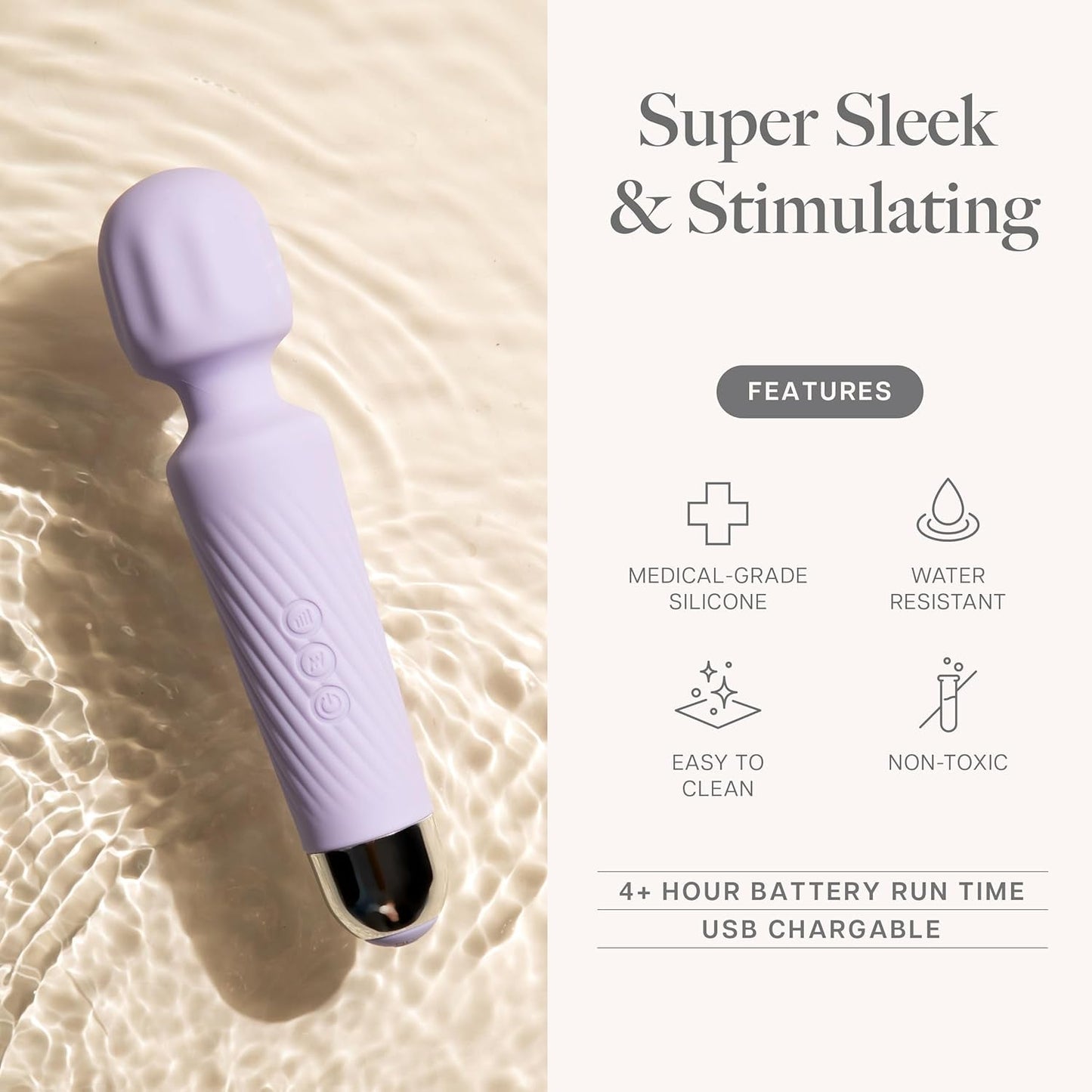 VelvaVibe Vibrador de varita silencioso para clítoris