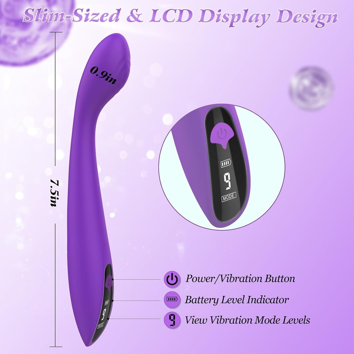 Vibreur baguettes point G VelvetArc avec écran LCD