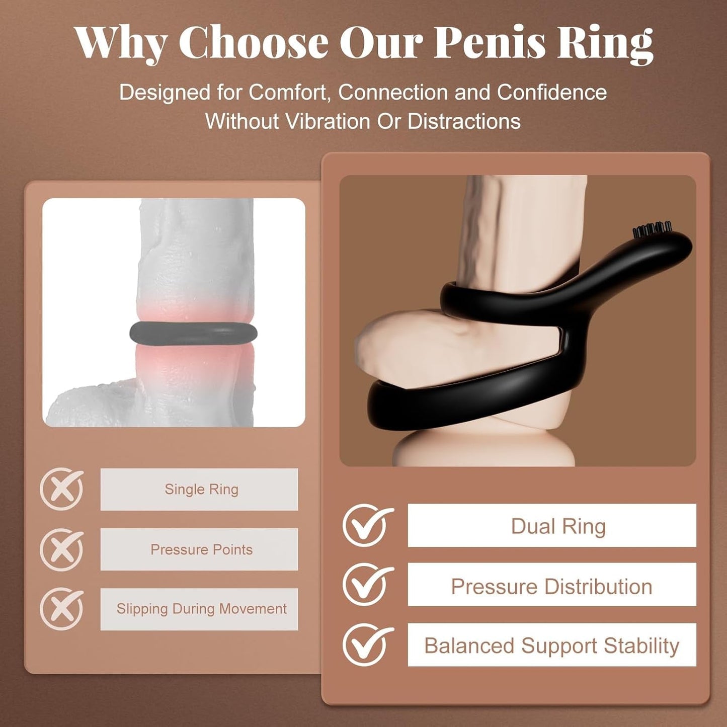 Anillo para el pene estimulador de clítoris suave VelvetBand