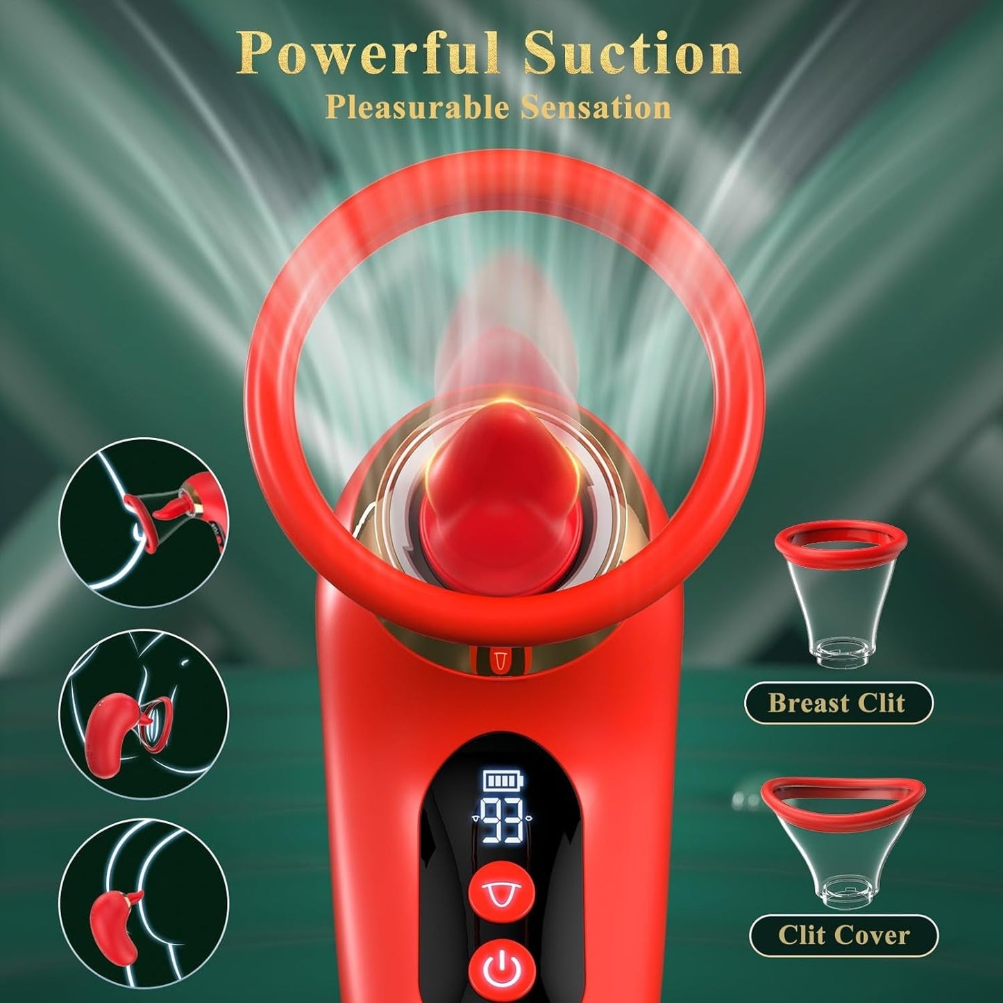 Vibrador chupasueños de rosa 5 en 1 VelvetBloom