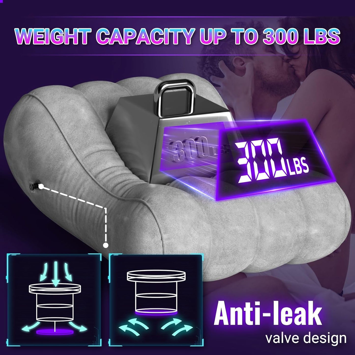 VelvetCrave Sofá Hinchable para Posiciones Sexuales Lounge Throne