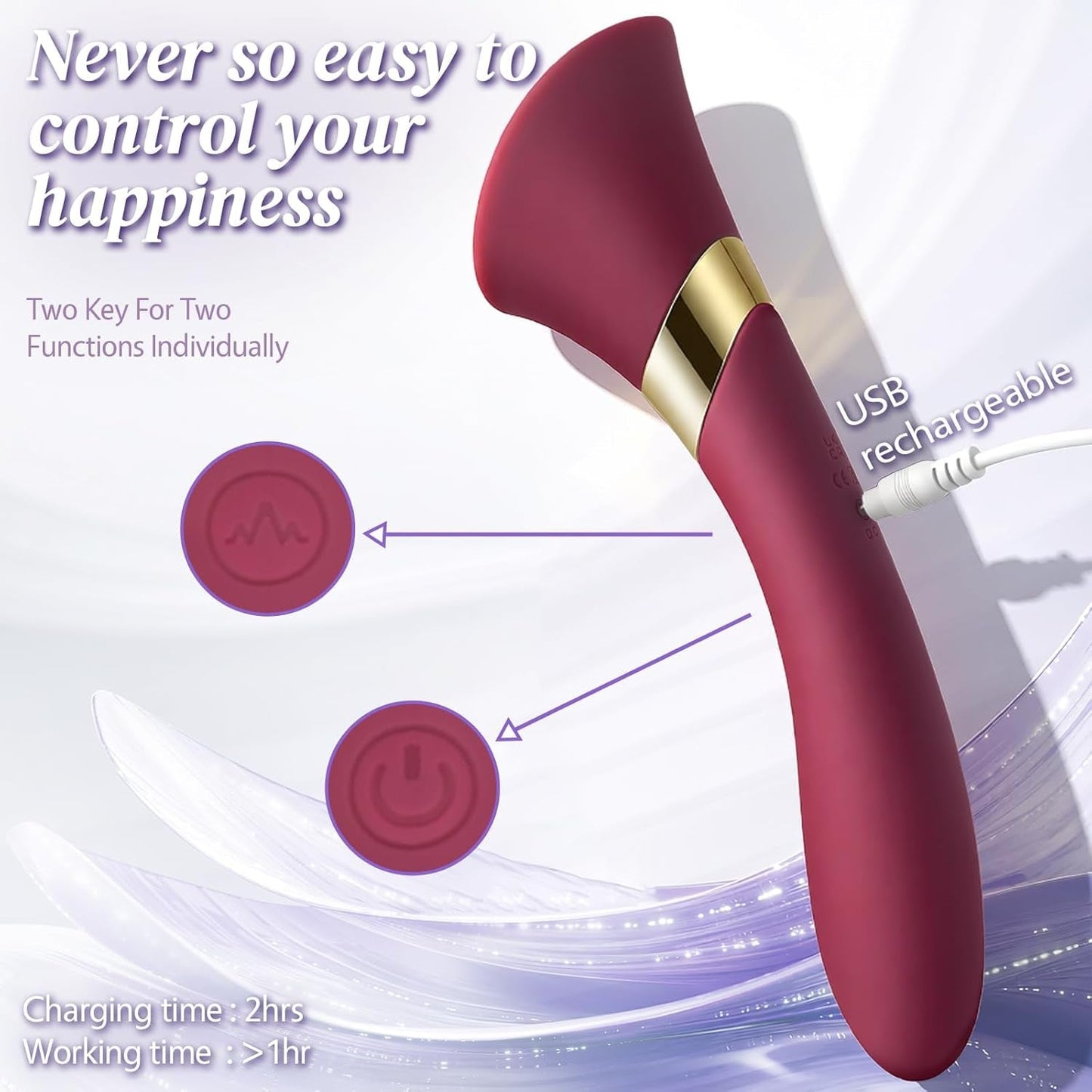 VelvetLick Clit Licking Vibrator Dual Motor Tongue Wand