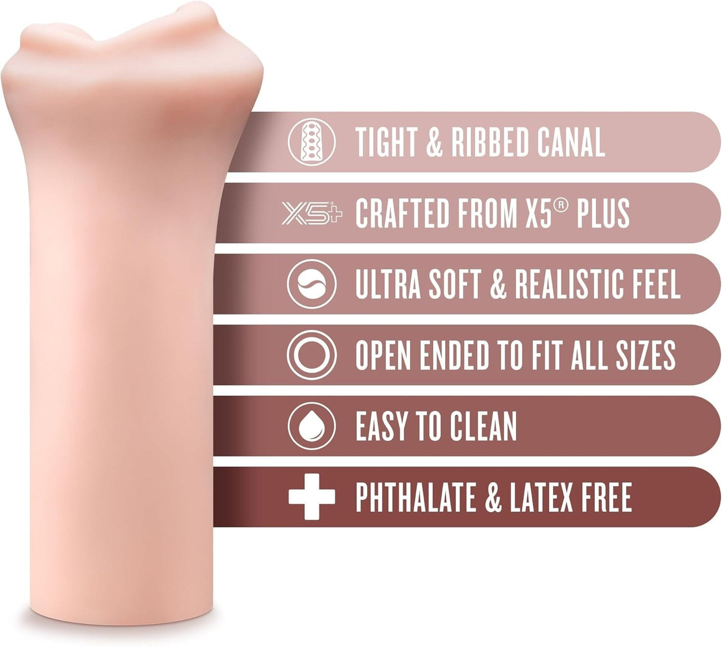 VelvetMouth Vagina de bolsillo realista con textura de boca para masturbación