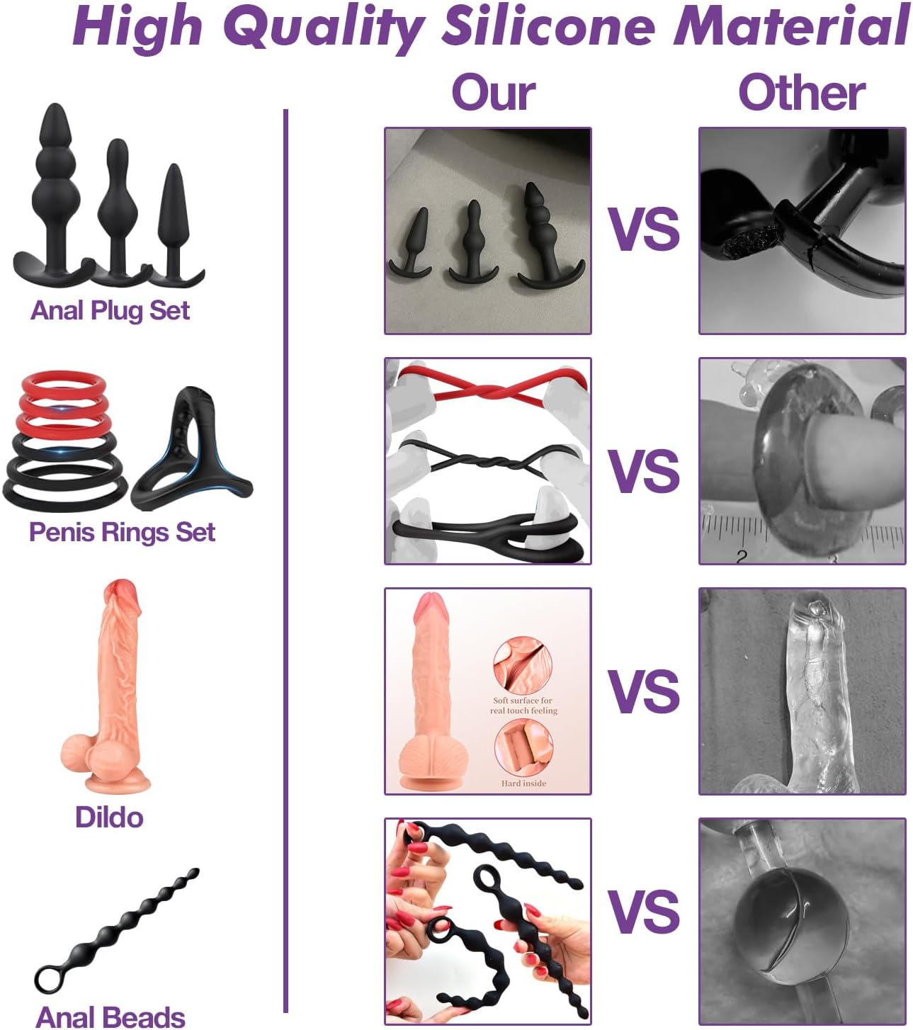 Kit BDSM de 36 piezas VelvetObedience – Edición Morada