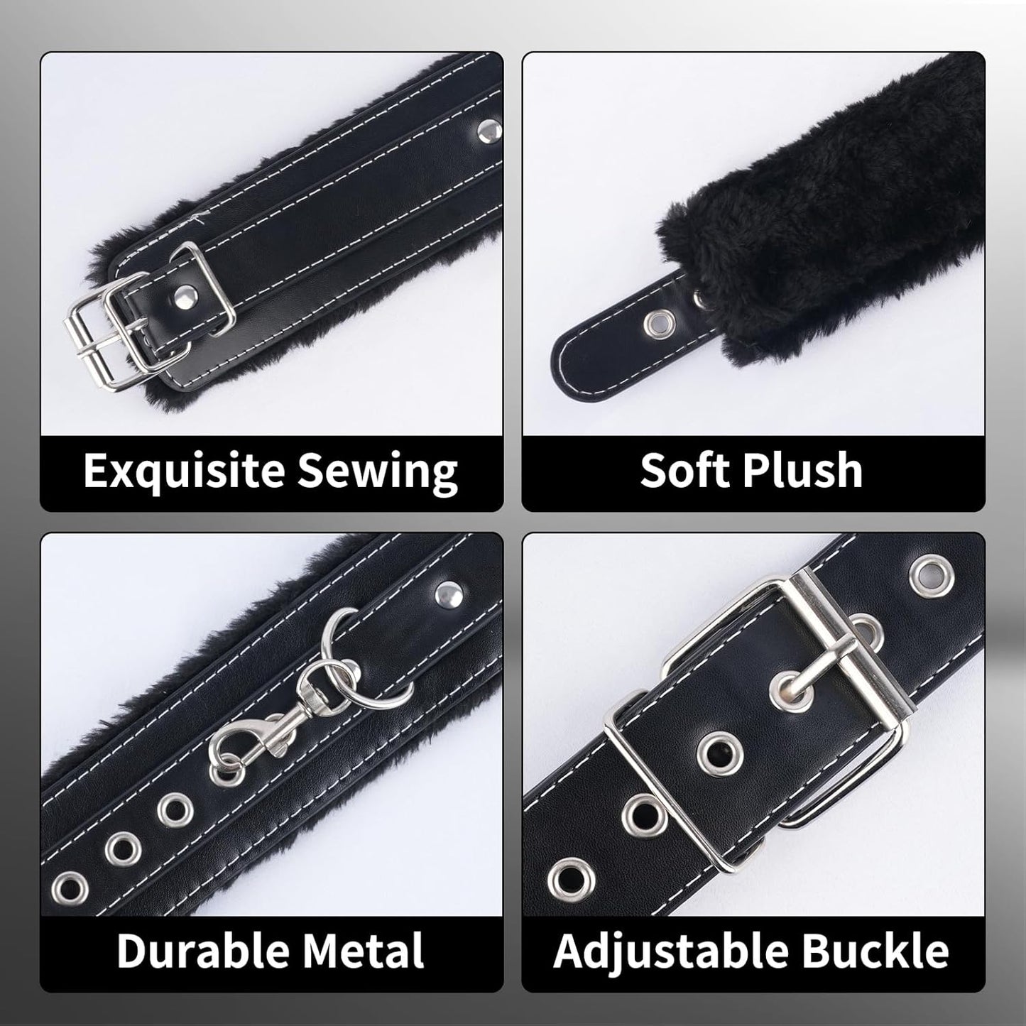 Conjunto de sujeciones de collar de bondage VelvetTether
