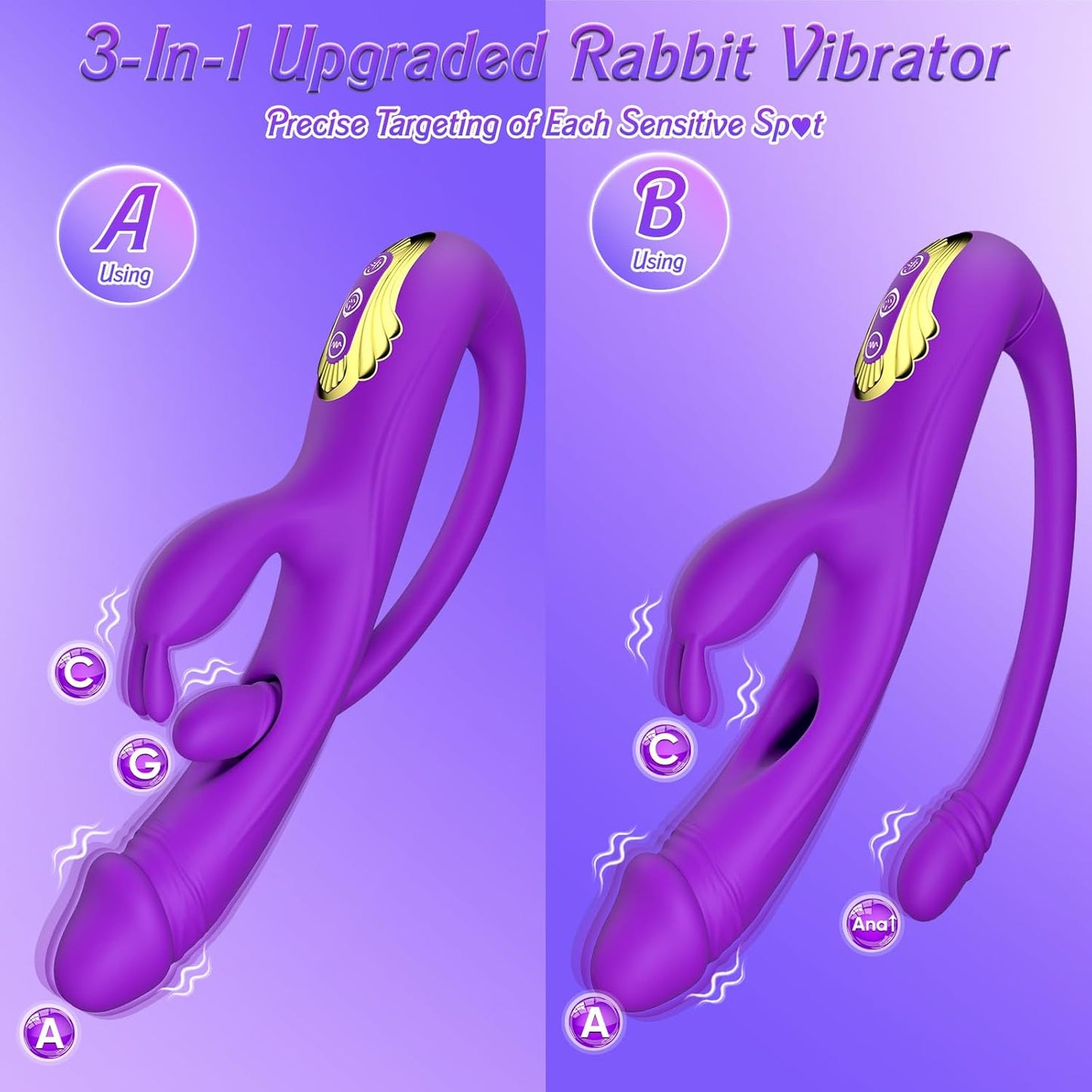 Vibrador de conejo 3 en 1 VelvetThrive