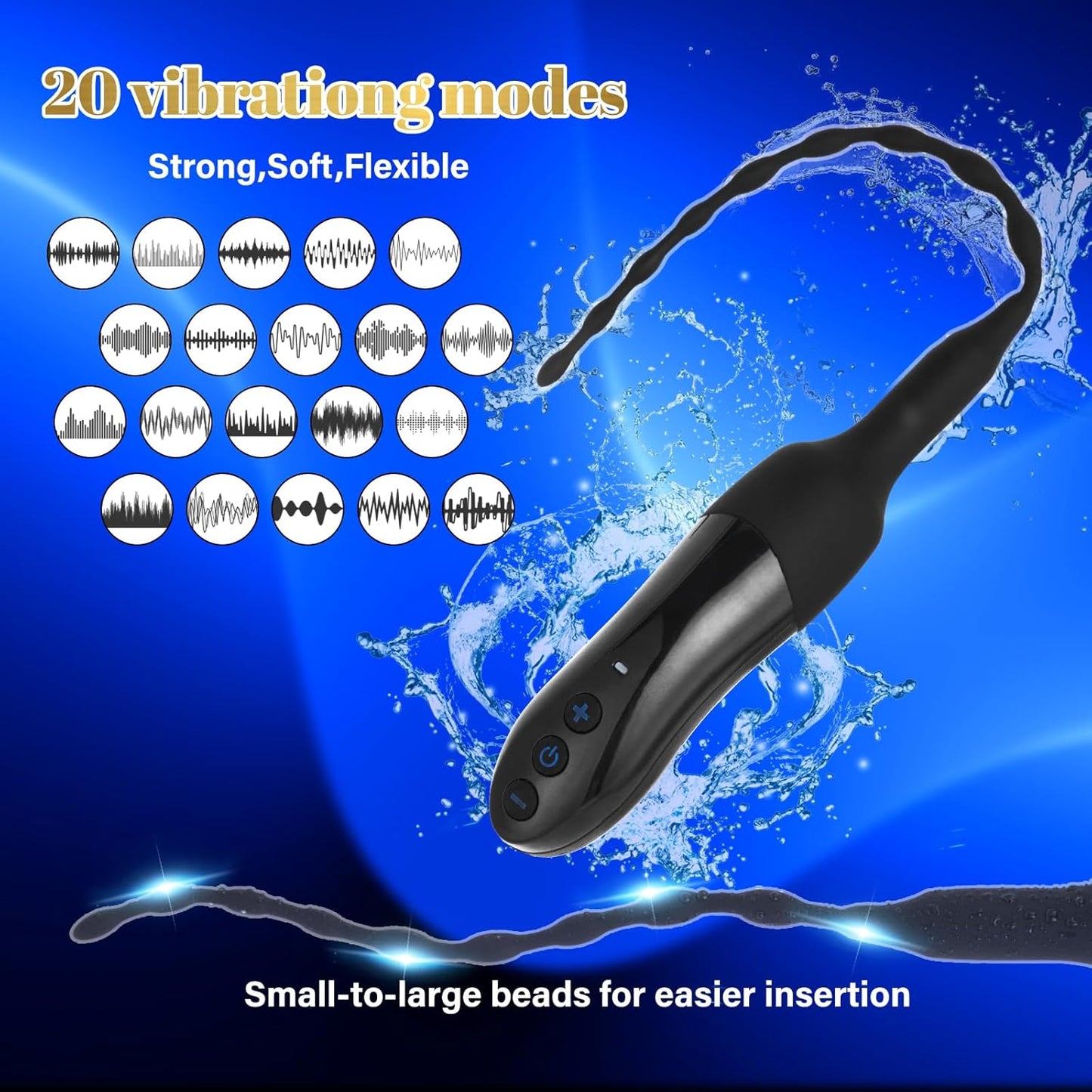 VibeDepth 20-Mode Urethral Vibrator Male Plug