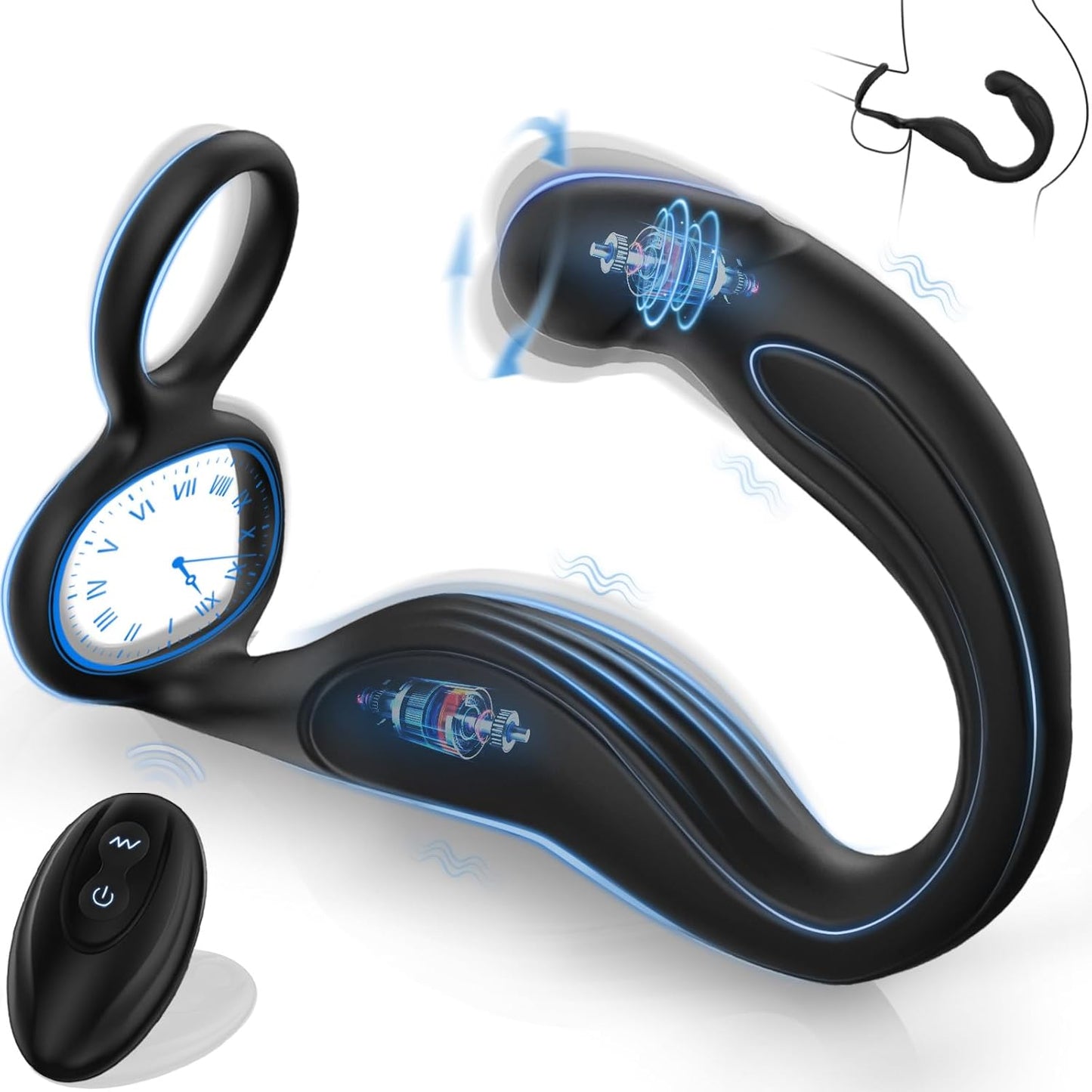 Anillo para el pene/masajeador de próstata 360° VibeFlex