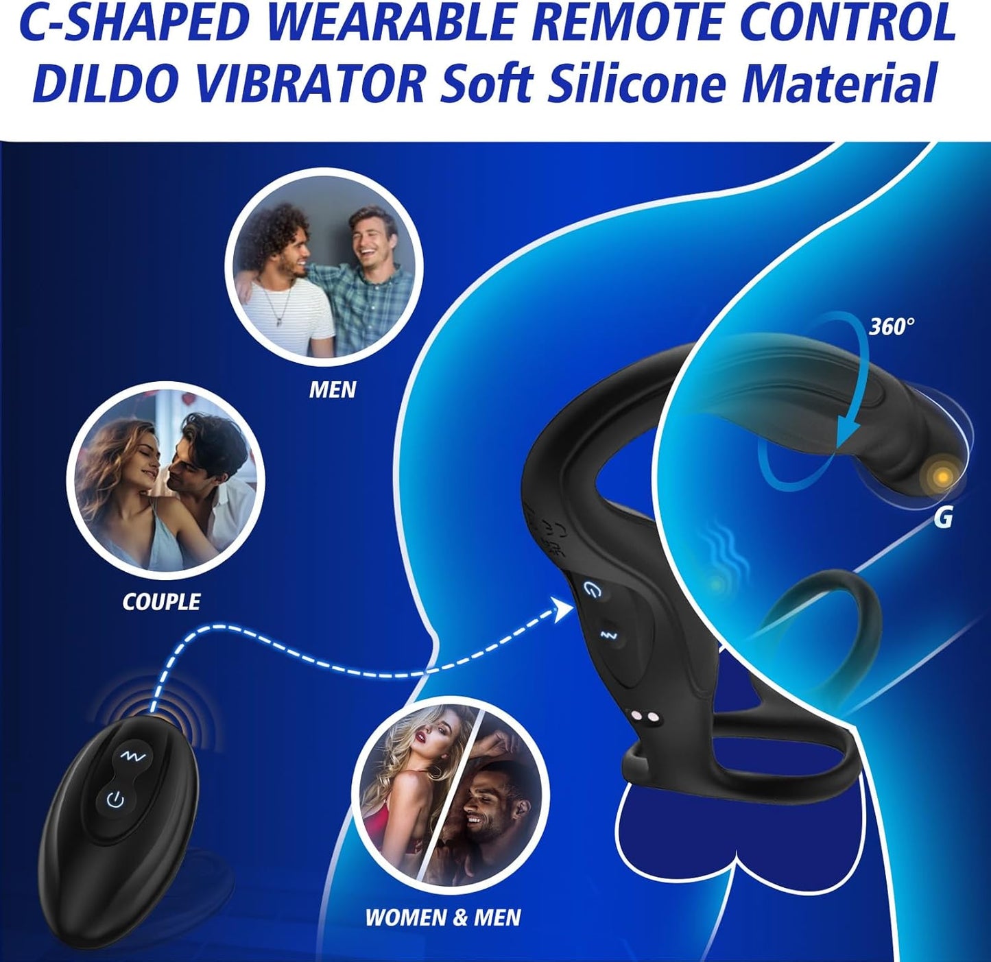 Anillo para el pene/masajeador de próstata 360° VibeFlex