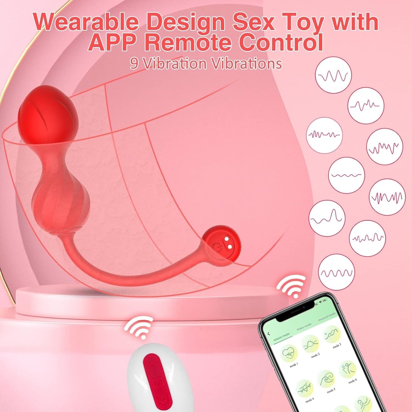 Vibrador de huevo con control remoto VibeNest