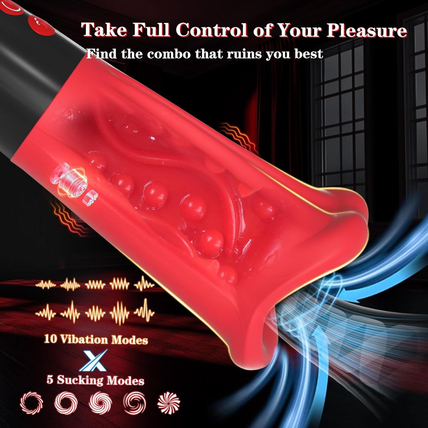 VibeQuad Masturbador Masculino de Succión y Vibración 4 en 1
