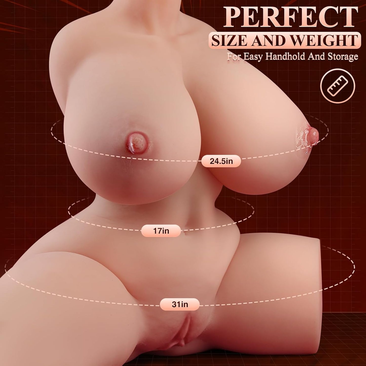 Muñeca sexual VibeSculpt vibratoria y succionadora de 9 kg