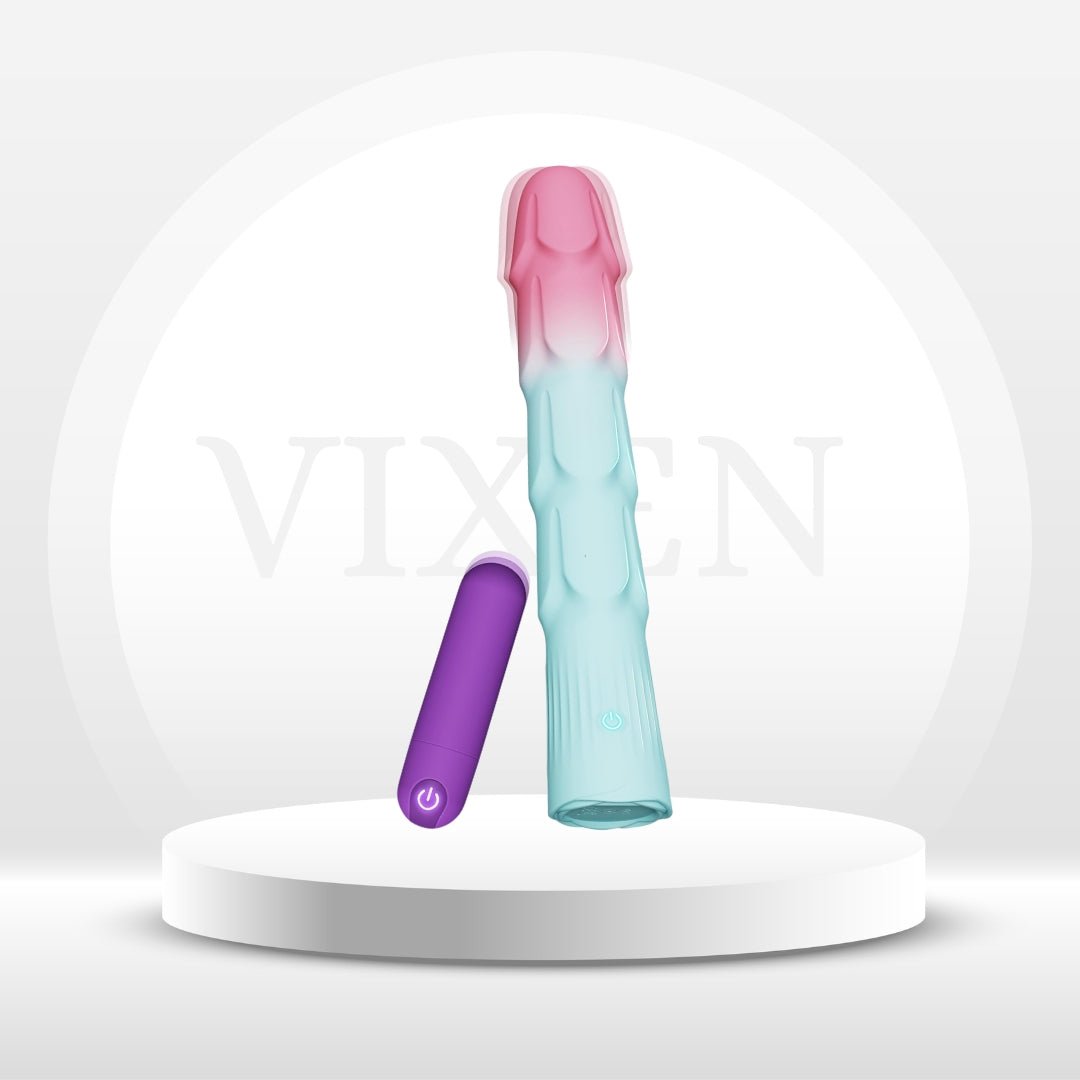 Juego de vibradores VibeTwin 2 en 1 de bala y varita de dildo
