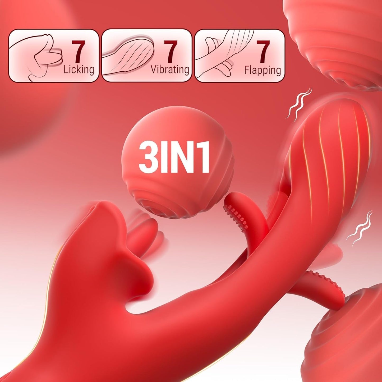 Vibrador de rosa 3 en 1 PulseRose | Lame, agita y pulsa