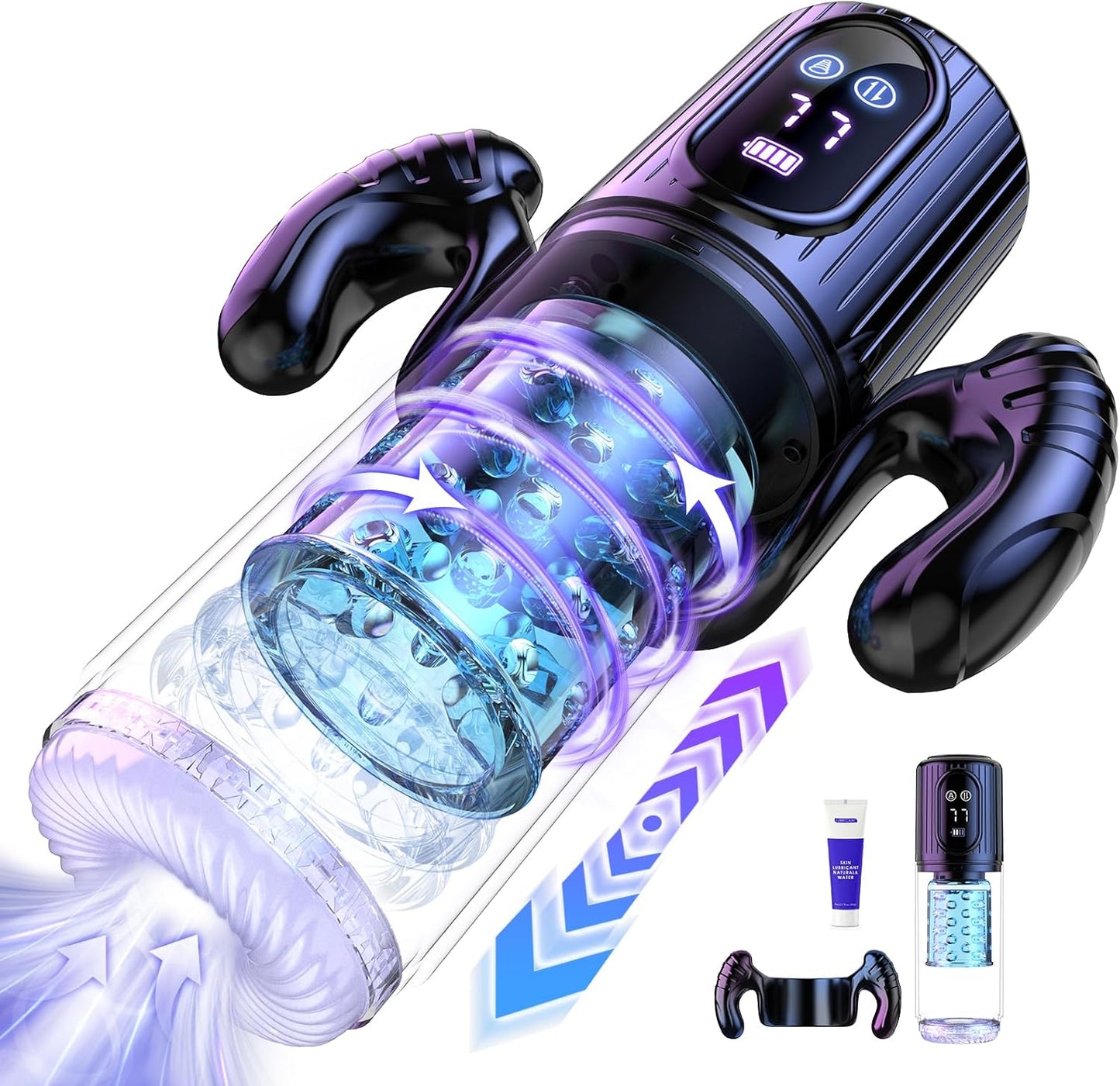 VixenCore Bomba de pene vibratoria 5 en 1 con función de embestida