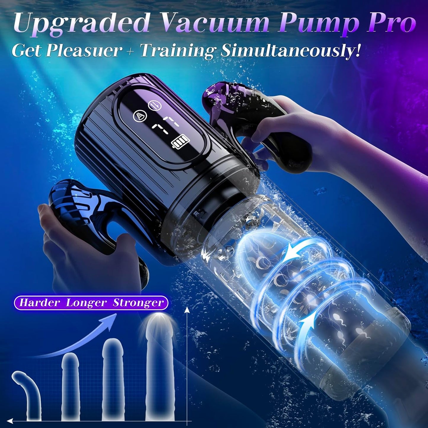 VixenCore Bomba de pene vibratoria 5 en 1 con función de embestida