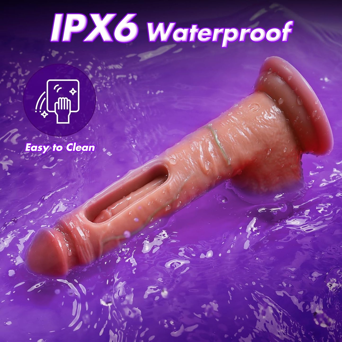VixenWave 8.5'' Vibrador Dildo con Control Remoto y Aleteo