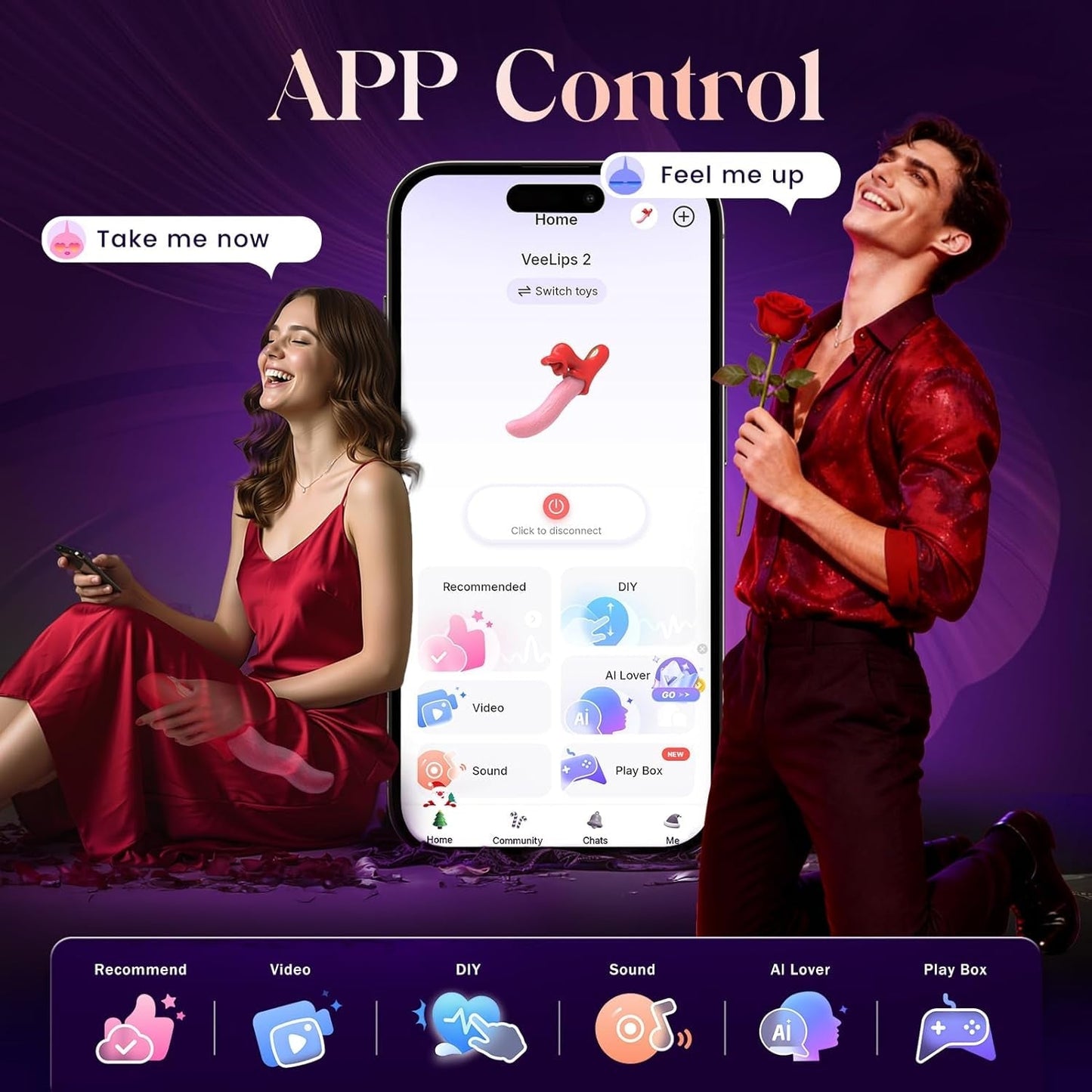 Vibrador de conejo inteligente para lengua VixenWave