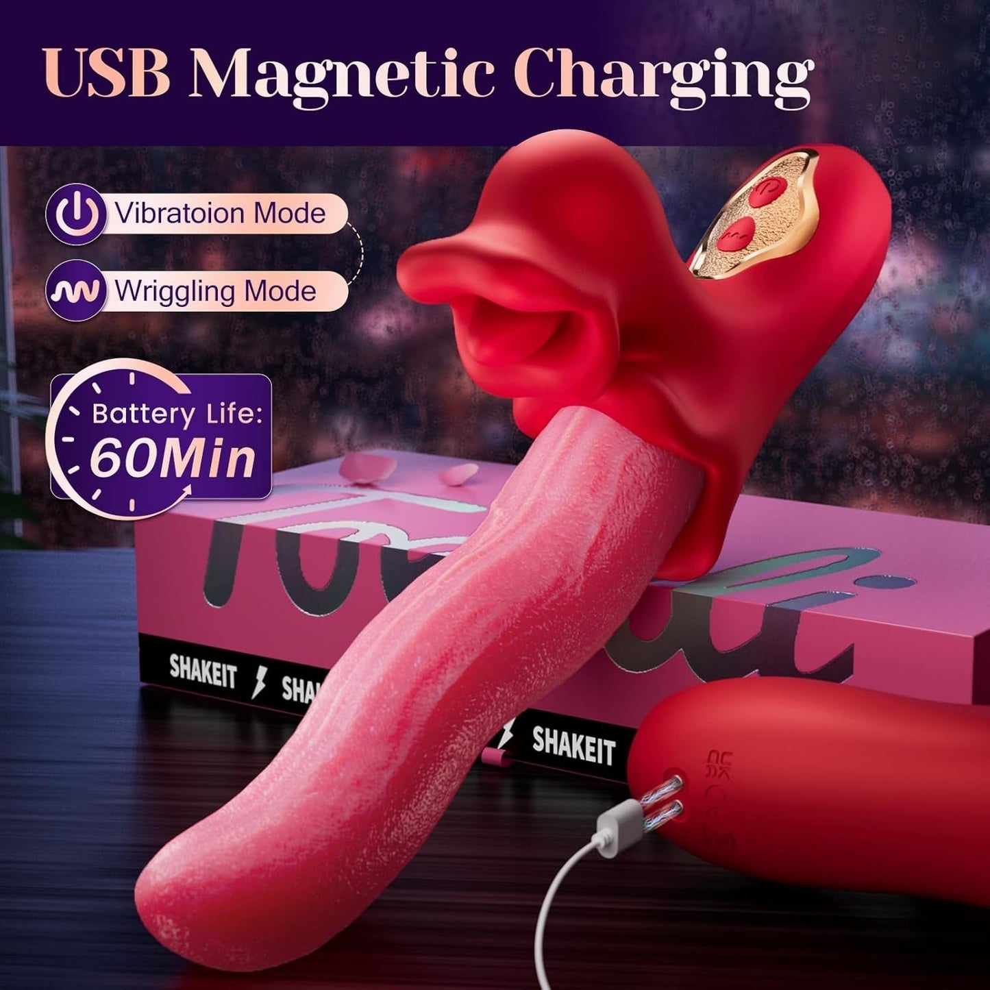 Vibrador de conejo inteligente para lengua VixenWave