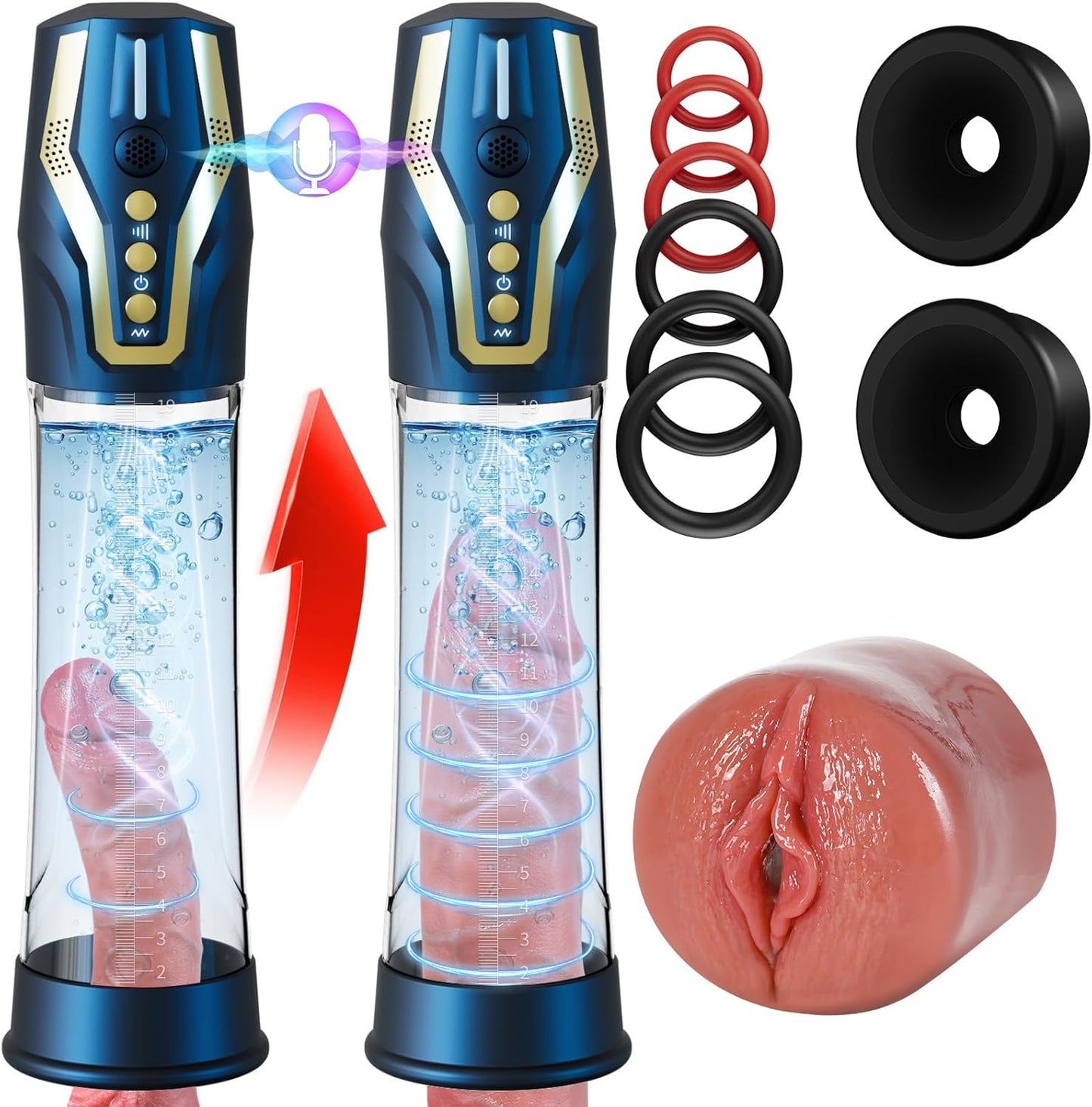 Bomba de pene inteligente VocalPump 4X Stroker