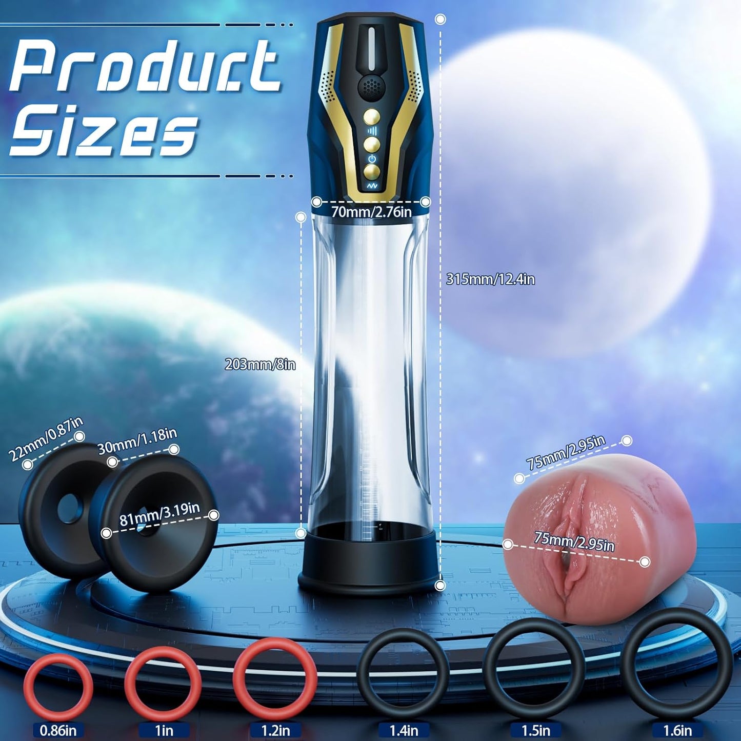 Bomba de pene inteligente VocalPump 4X Stroker
