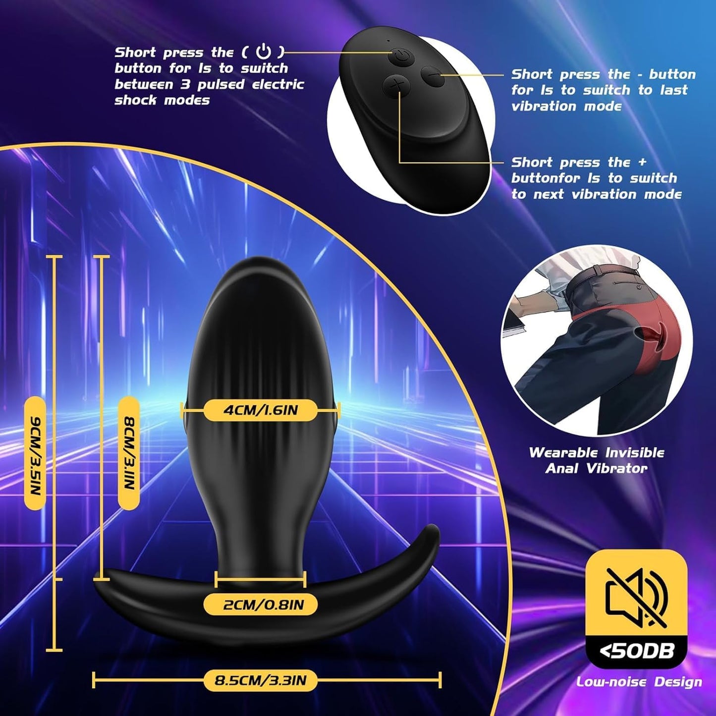 VoltSpire Triple-Stim Electro-Shock Plug Anal