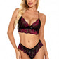 Lacy Contrast Bra Set