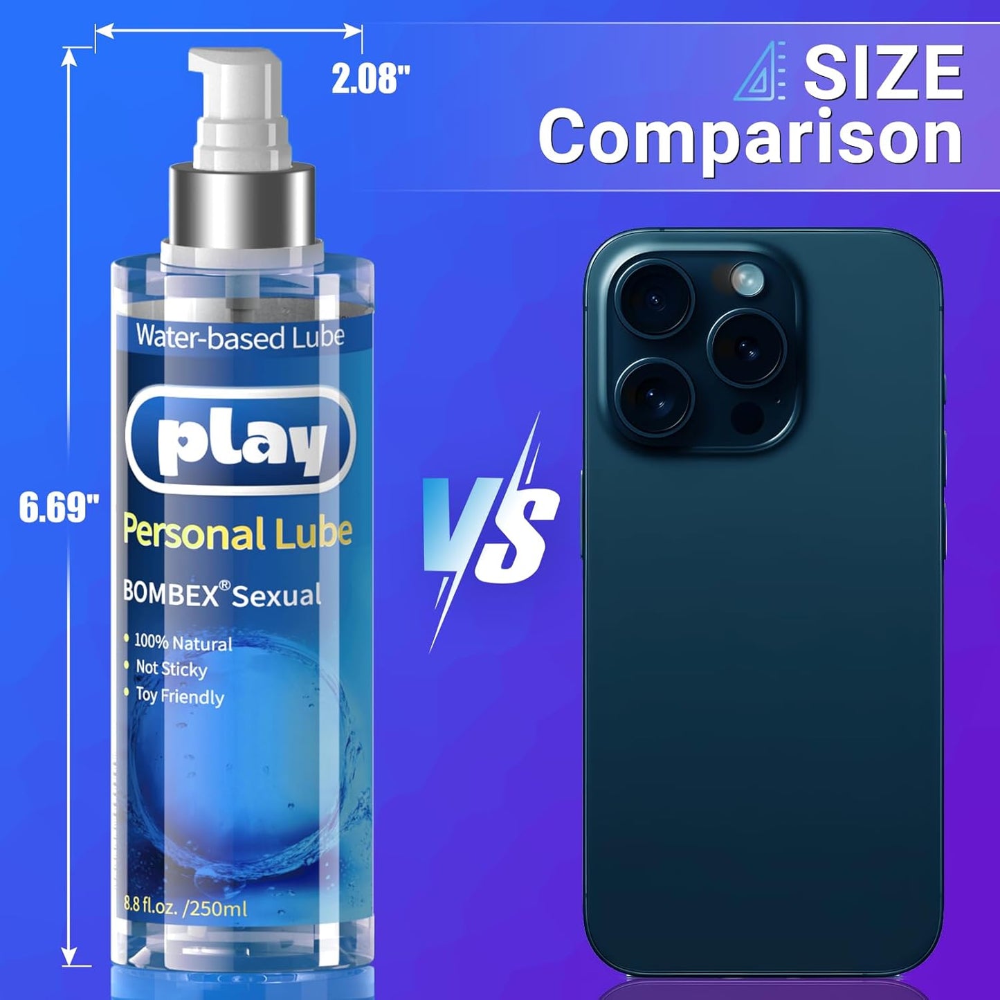 Lubrifiant personnel à base d'eau – Compatible avec les jouets et longue durée