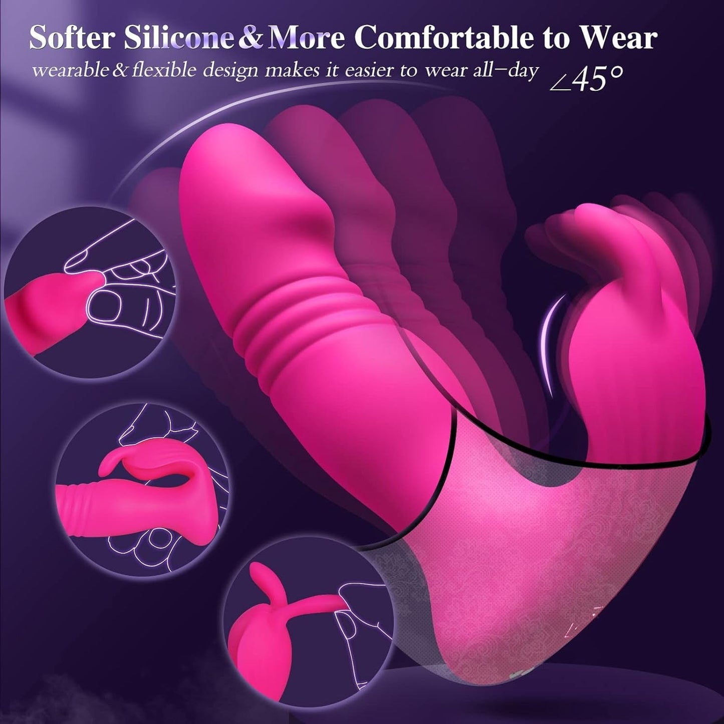 Vibrador Conejo de Empuje Portátil PulseFlex