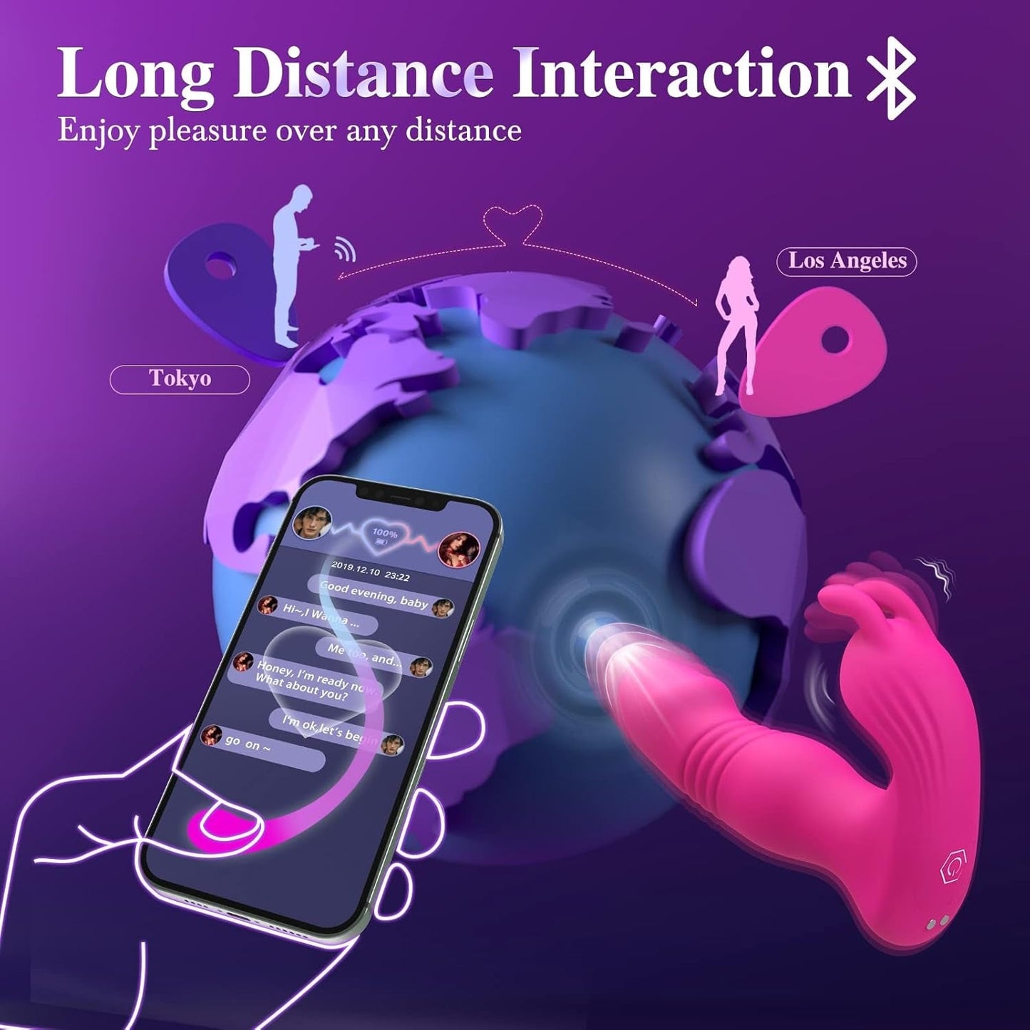 Vibrador Conejo de Empuje Portátil PulseFlex