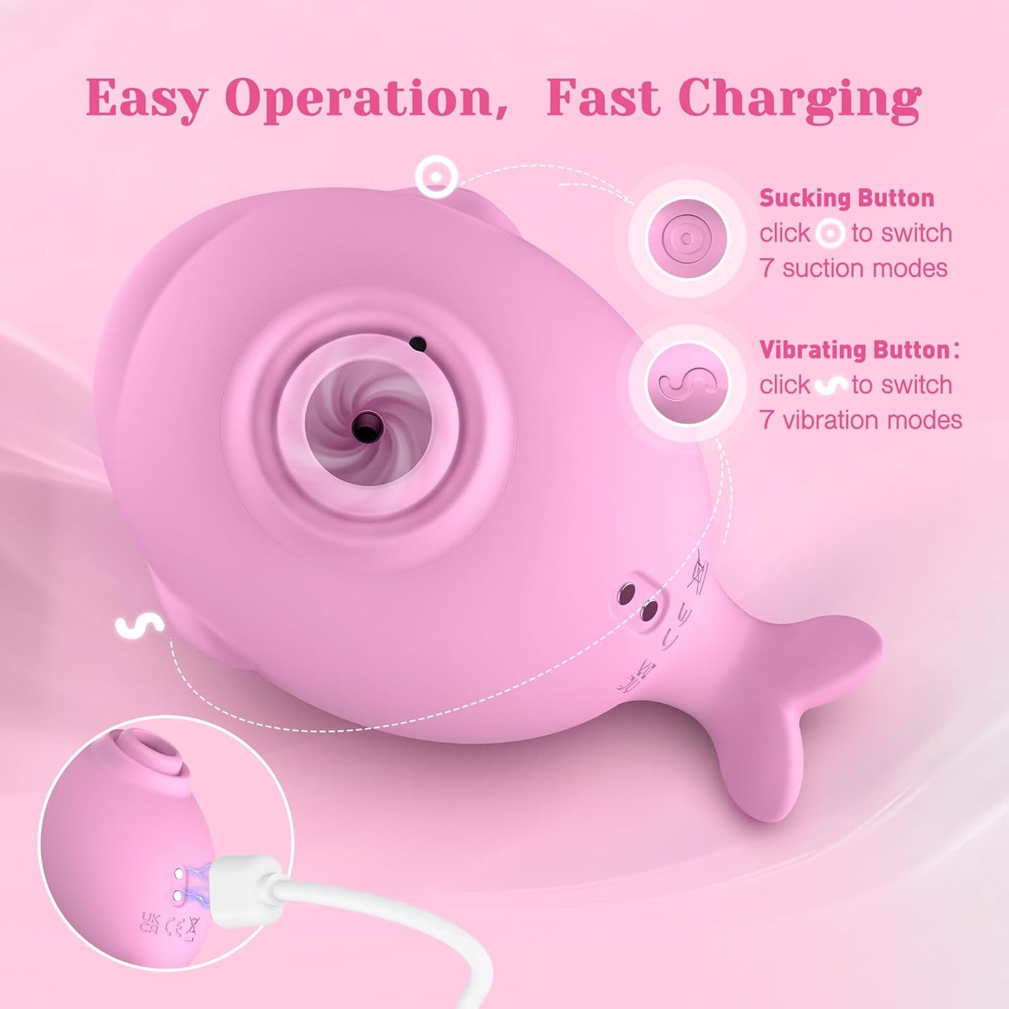 Vibrador de succión WhaleWhisper