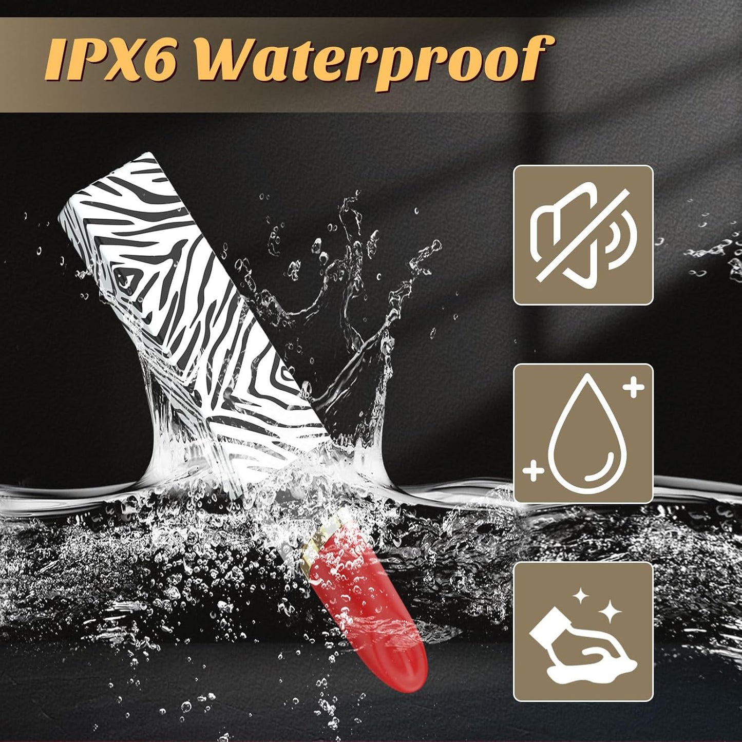 Vibrador bala WhisperDot de 3 cabezales para pintalabios