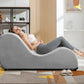 Chaise íntima de terciopelo ancho con curva en S