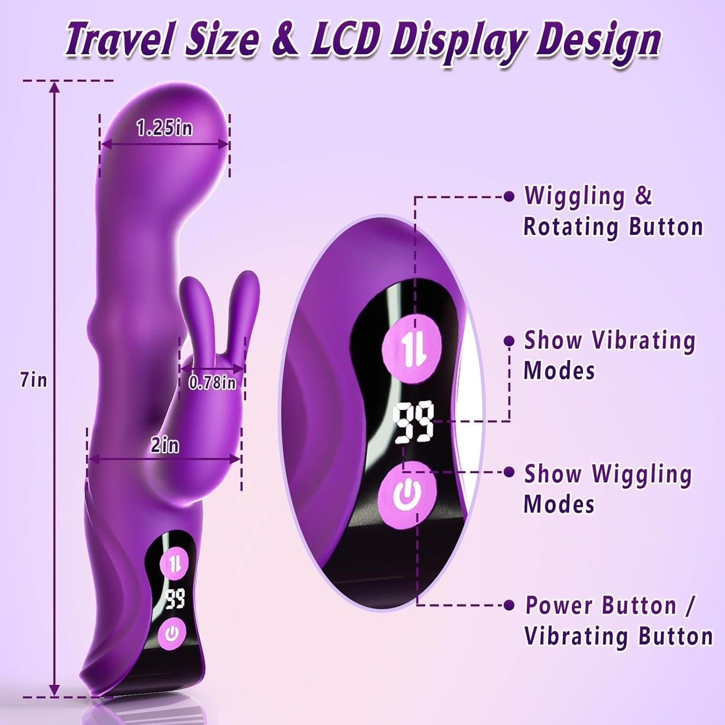 WiggleRush Vibrador de Conejo Ondulante y Penetrante