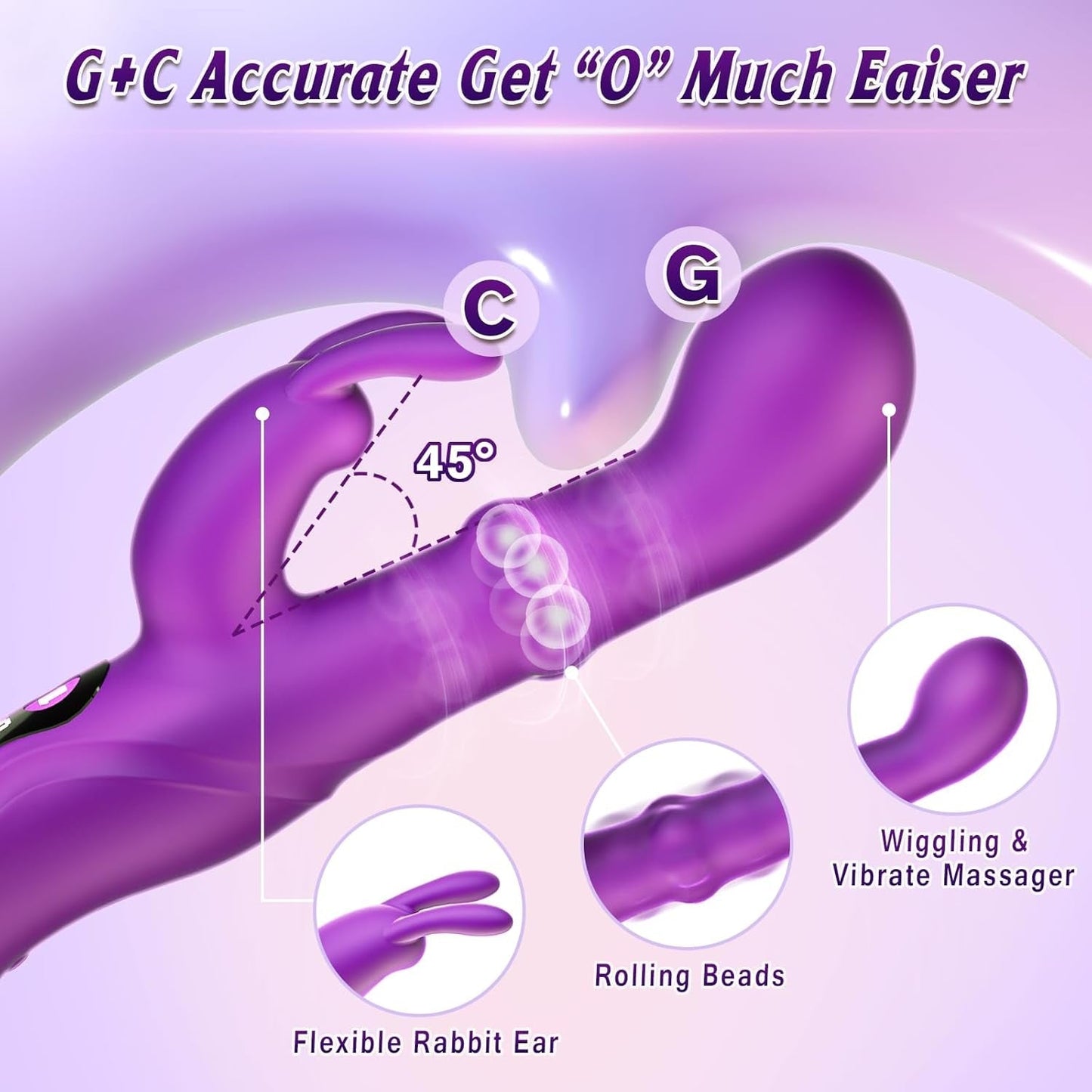 WiggleRush Vibrador de Conejo Ondulante y Penetrante