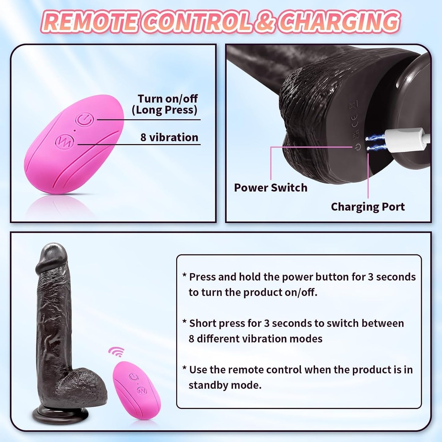 WildHarness Remote Vibrating Strap-On Dildo & Suction Cup