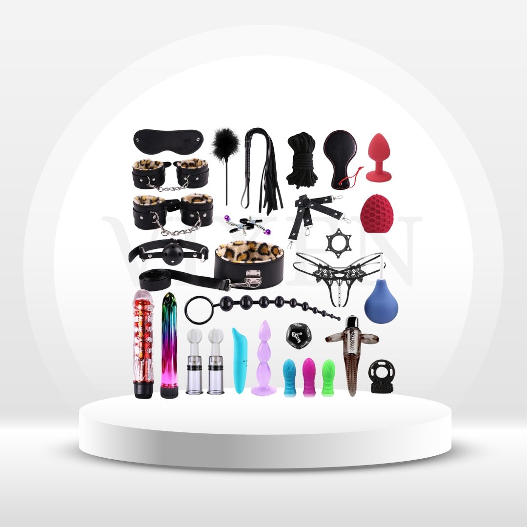 Ensemble BDSM Léopard 30 pièces WildLuxe
