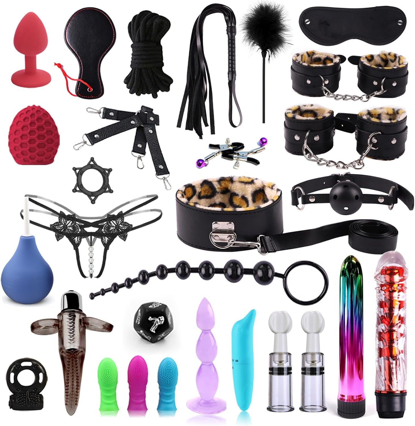 Ensemble BDSM Léopard 30 pièces WildLuxe