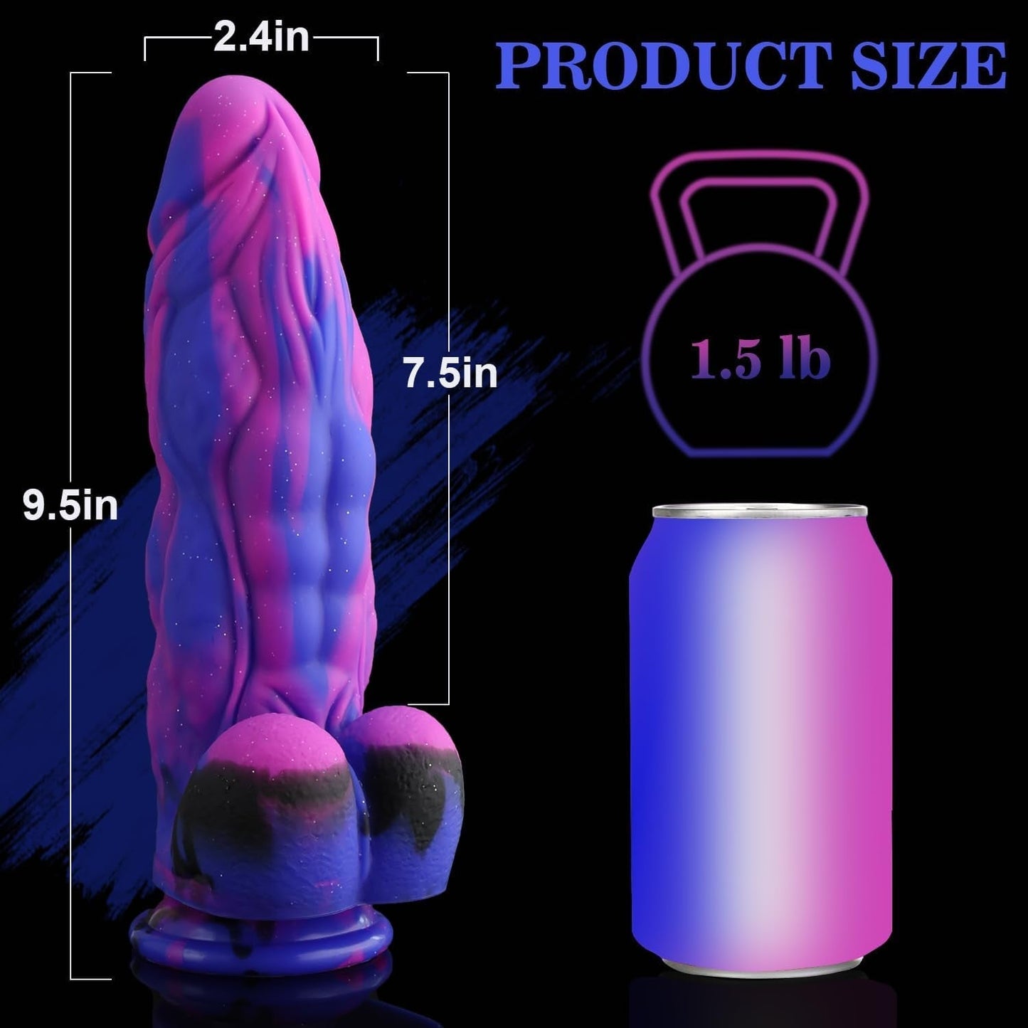 WildMuse 9.5" Thick Fantasy Realistic Dildo Suction