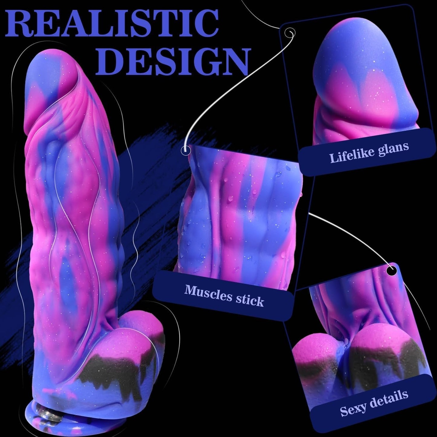 WildMuse 9.5" Thick Fantasy Realistic Dildo Suction
